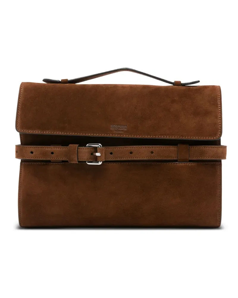 Moschino Clutch mit Schnalle - Braun Braun