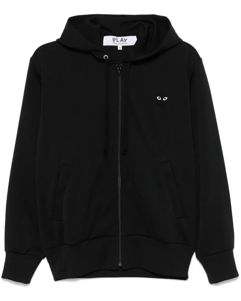 Comme des Garçons Kapuzenjacke mit Herz-Patch - Schwarz Schwarz