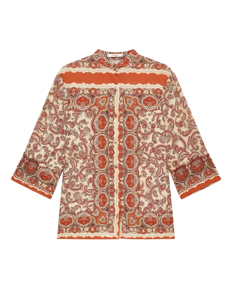 Maliparmi Sunset Paisley embroidered shirt - Orange Orange