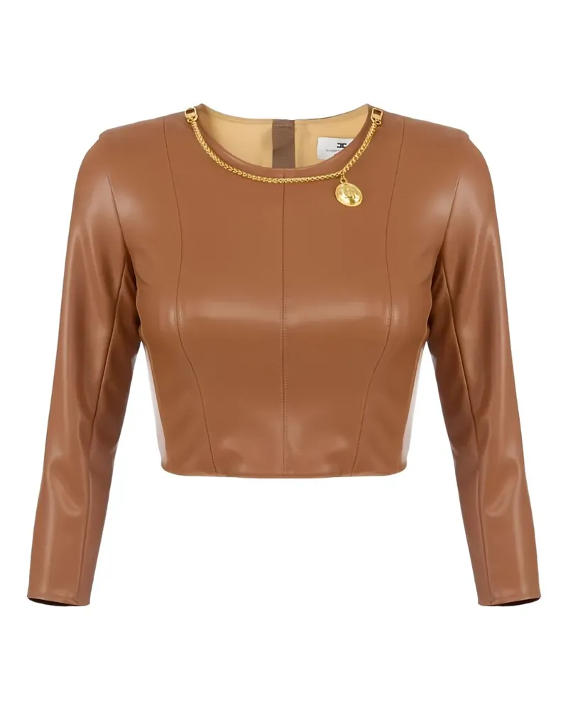 Elisabetta Franchi Oberteil mit Rundhalsausschnitt - Braun Braun