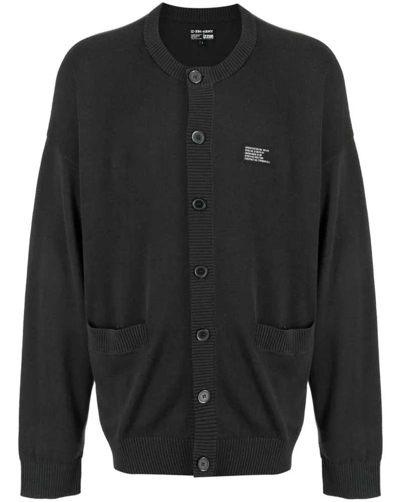 Izzue Cardigan mit Logo-Applikation Grau