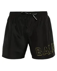 Balmain Badeshorts mit Logo-Prägung Schwarz