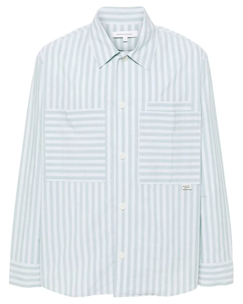 Kitsuné Gestreiftes Hemd - Blau Blau