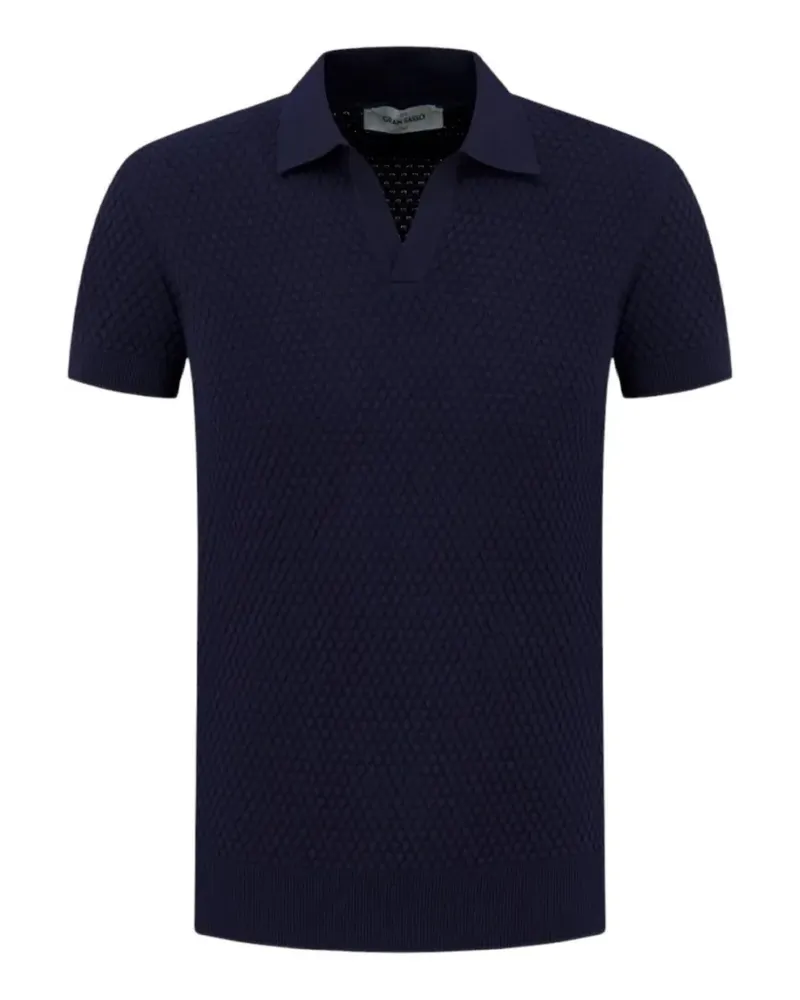 Gran Sasso textured-knit polo shirt - Schwarz Schwarz