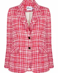 Self-Portrait bouclé checked blazer Rot