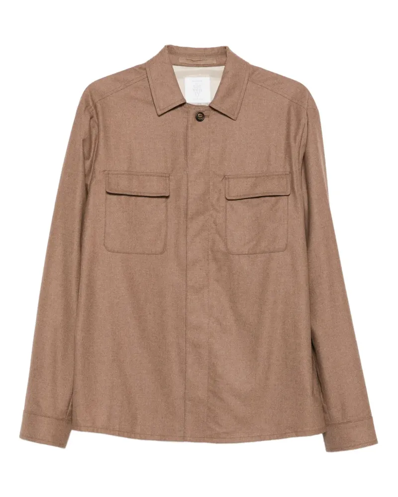 Eleventy Hemdjacke mit Brusttaschen - Braun Braun