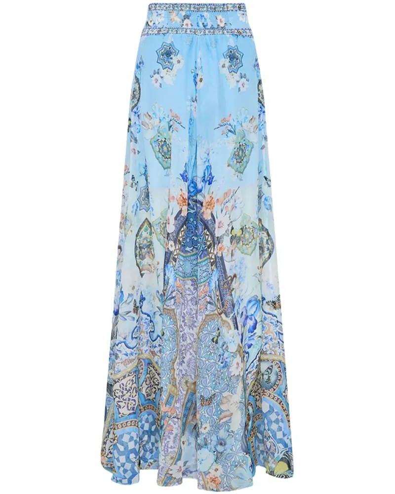 Camilla Hose mit weitem Bein - Blau Blau