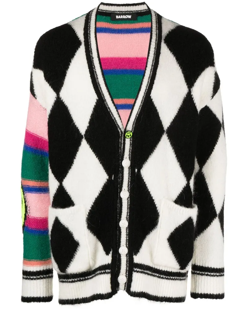 BARROW Cardigan mit Intarsienmuster - Schwarz Schwarz