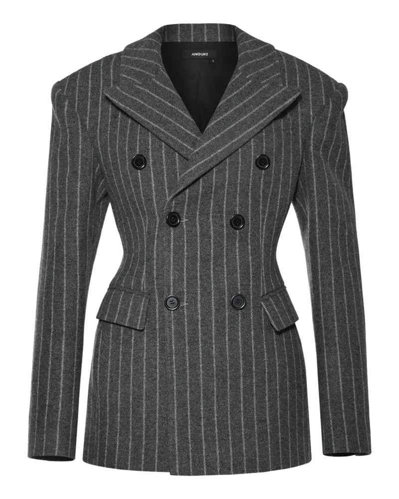 ANOUKI Doppelreihiges Sakko mit Streifen - Grau Grau