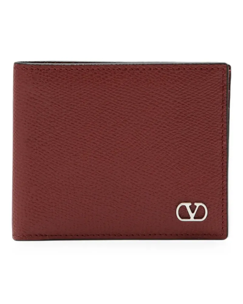 Valentino Garavani VLogo Signature grained leather billfold wallet - Rot Rot