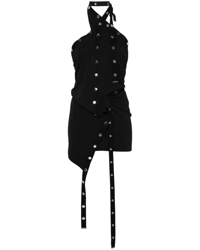 ATTICO Minikleid mit Nieten - Schwarz Schwarz