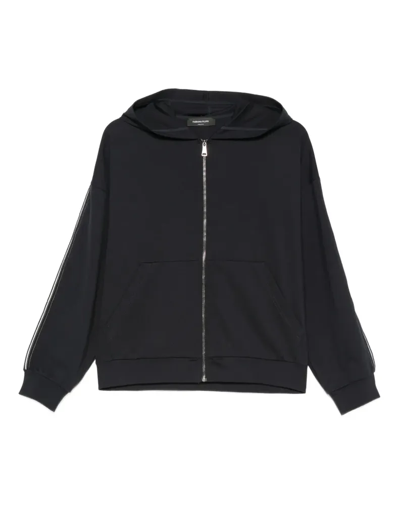 Fabiana Filippi zip-fastening side-stripe hoodie - Blau Blau