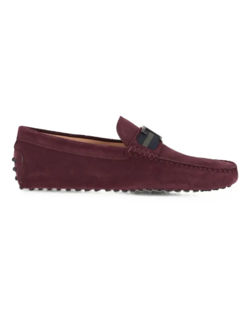 TOD'S T-plaque suede loafers - Braun Braun