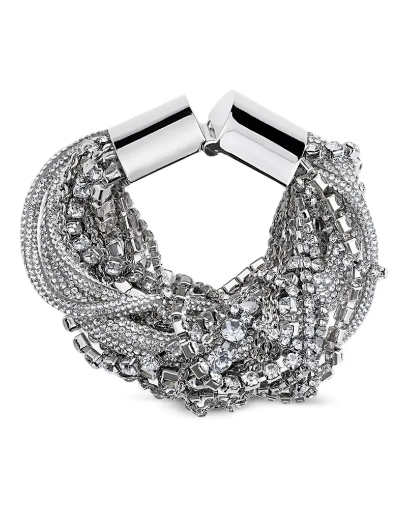 Area Messy crystal-embellished multi-strand bracelet - Silber Silber
