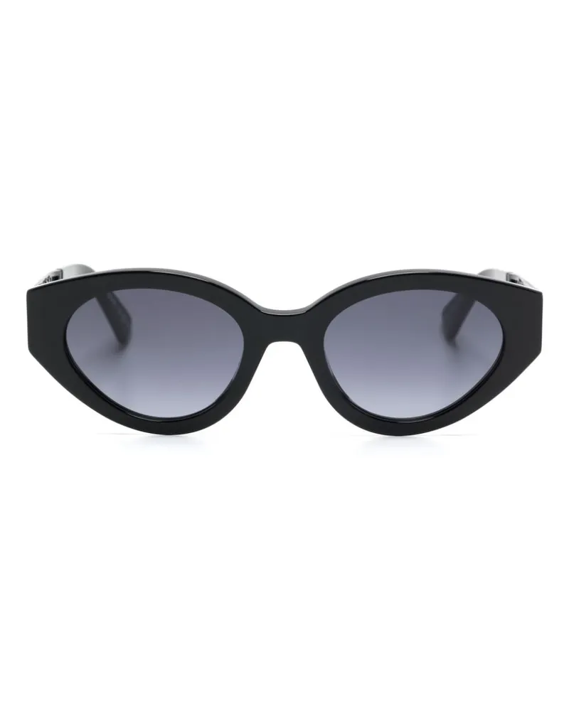 Moschino Sonnenbrille mit ovalem Gestell Schwarz