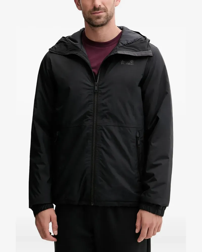 Jack Wolfskin hooded zip-up jacket - Schwarz Schwarz