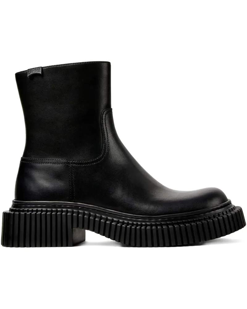 Camper Stiefel mit Reißverschluss - Schwarz Schwarz