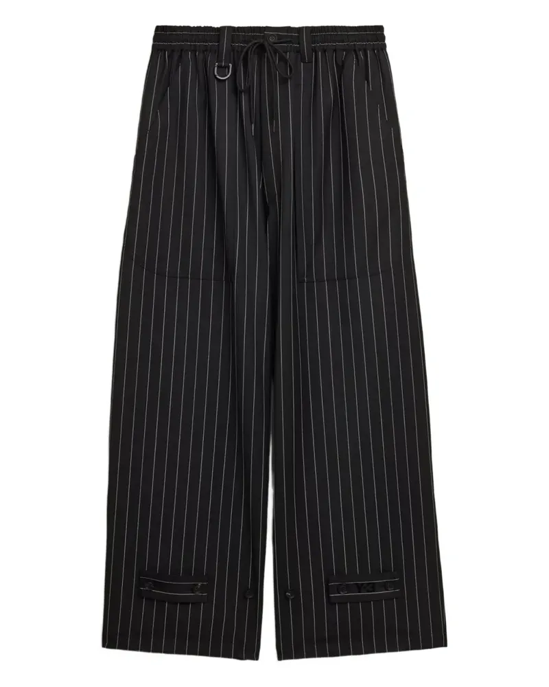 Y-3 pinstripe drawstring trousers - Schwarz Schwarz