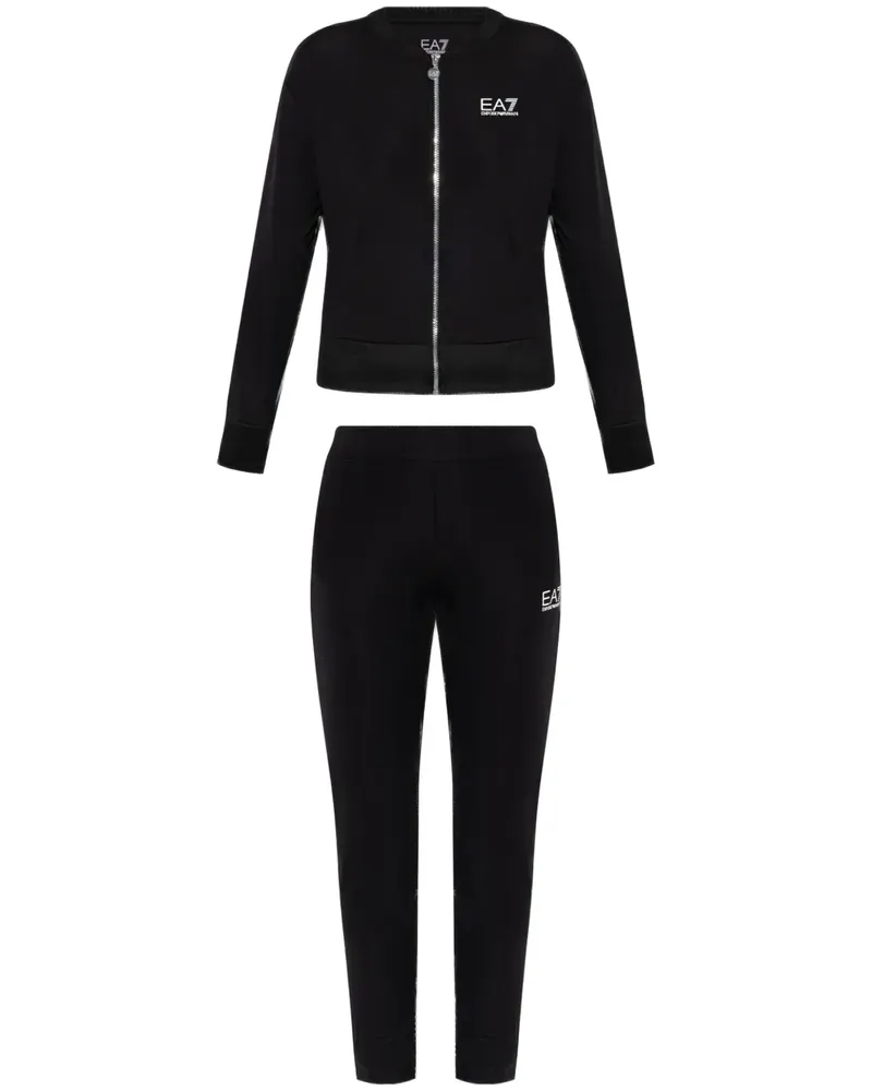 EA7 Jogginganzug mit Logo-Print - Schwarz Schwarz