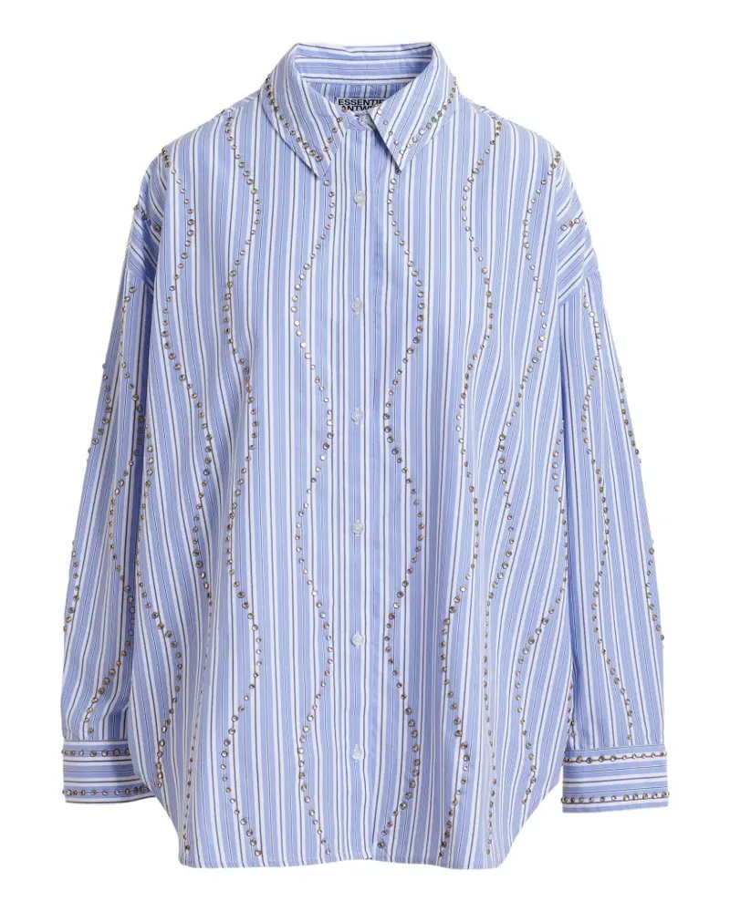 Essentiel Gestreiftes Hemd mit Verzierung - Blau Blau