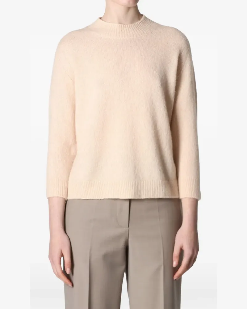 Roberto Collina Stehkragen-Pullover mit Dreiviertelärmeln - Nude Nude