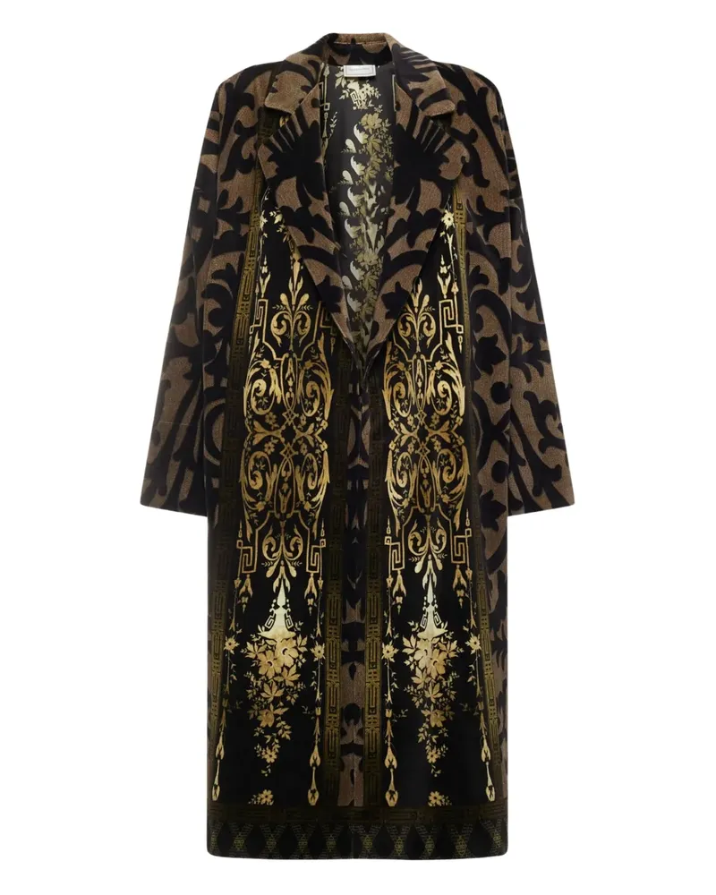 Pierre-Louis Mascia damask-print velvet coat - Braun Braun