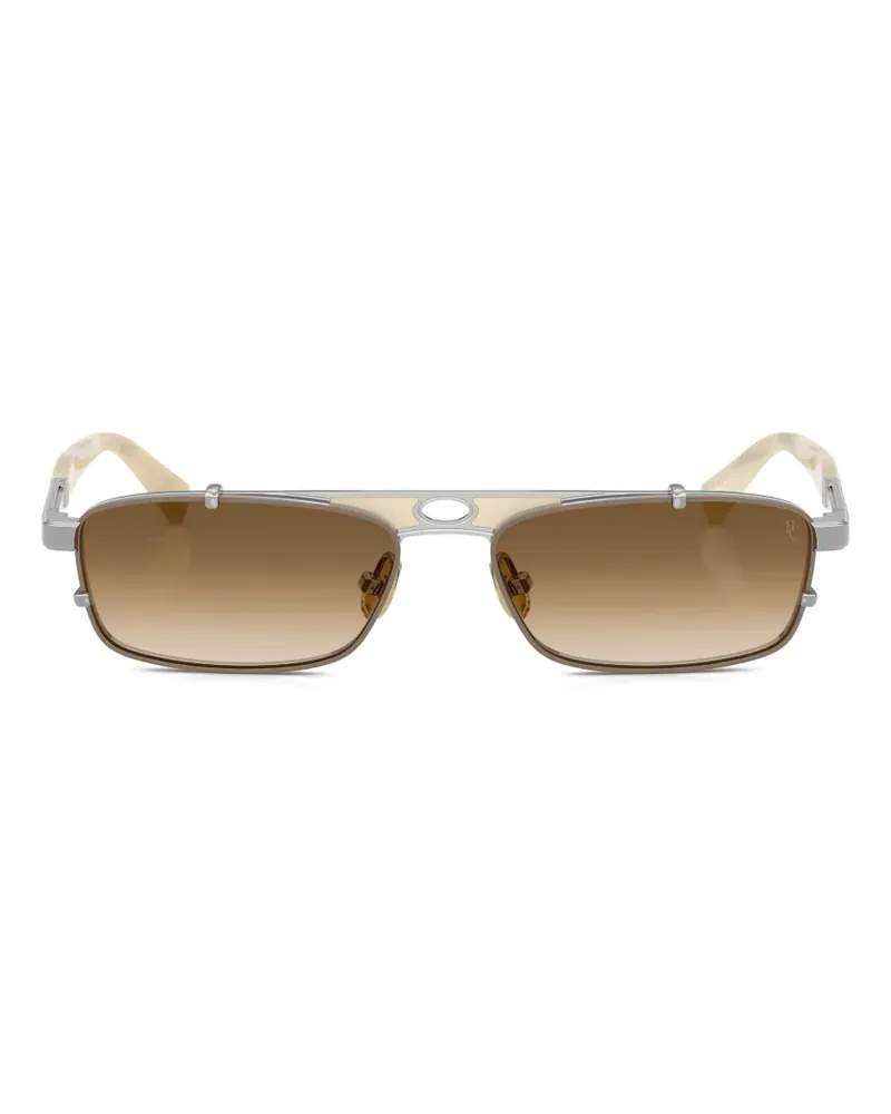 Brunello Cucinelli Eckige Paloma Sonnenbrille - Silber Silber