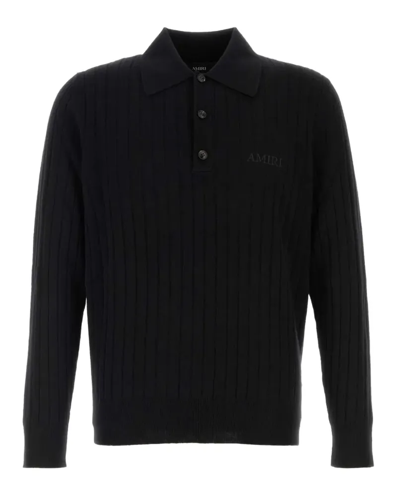 Amiri Poloshirt aus geripptem Strick - Schwarz Schwarz