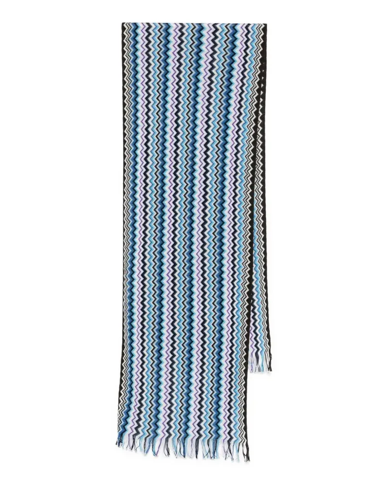 Missoni Schal mit Zickzackmuster - Blau Blau
