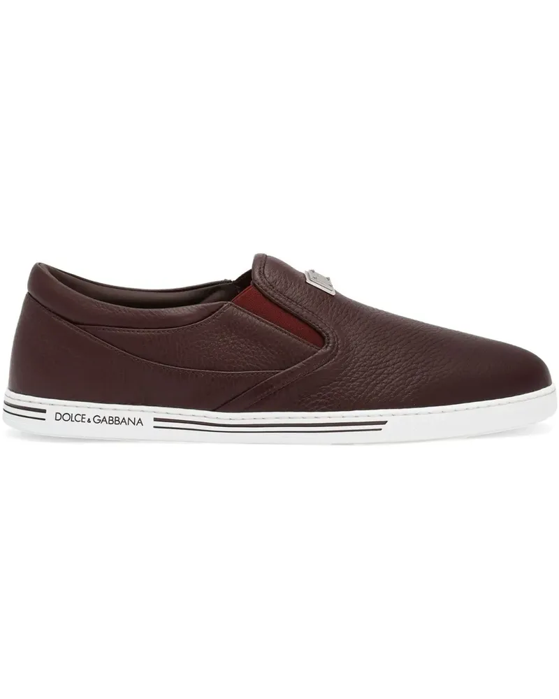 Dolce & Gabbana Slip-On-Sneakers mit Logo - Rot Rot