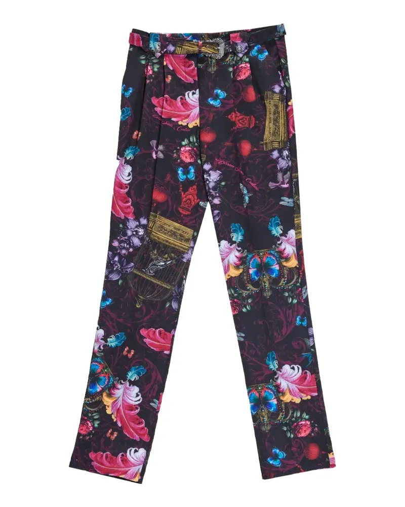 Versace Jeans Cabinet de Curiosité Hose mit Barockschnalle - Schwarz Schwarz