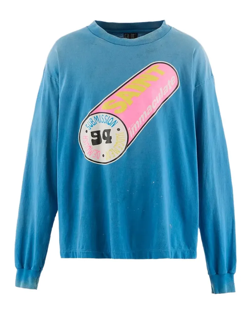 SAINT MXXXXXX long-sleeve printED T-shirt - Blau Blau