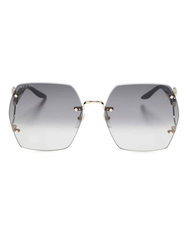 Gucci Oversized-Sonnenbrille mit GG - Schwarz Schwarz