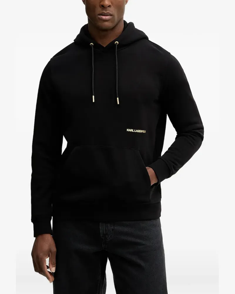 Karl Lagerfeld graphic-hooded sweater - Schwarz Schwarz