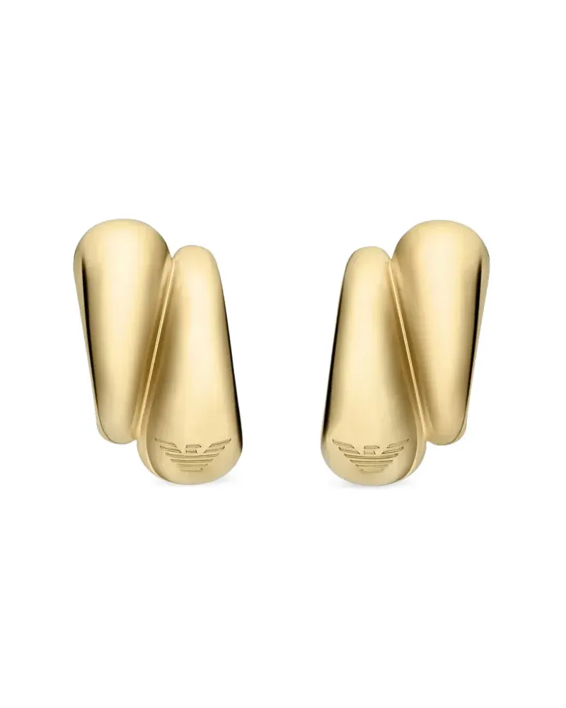Emporio Armani Ohrringe mit Logo-Gravur - Gold Gold