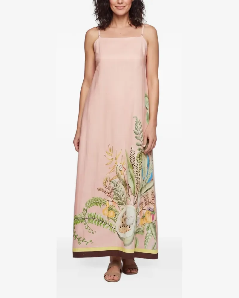 ALEMAIS Leinenkleid mit Blumenprint - Rosa Rosa