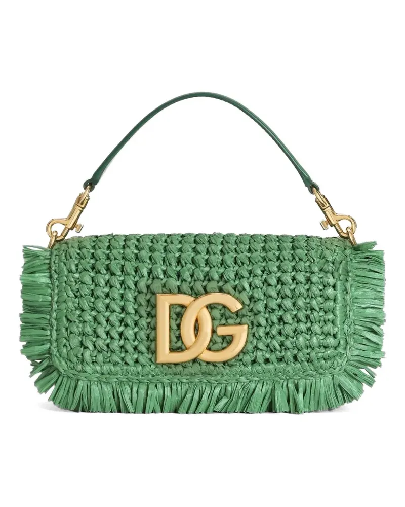Dolce & Gabbana 3.5 Umhängetasche aus Raffia - Grün Grün