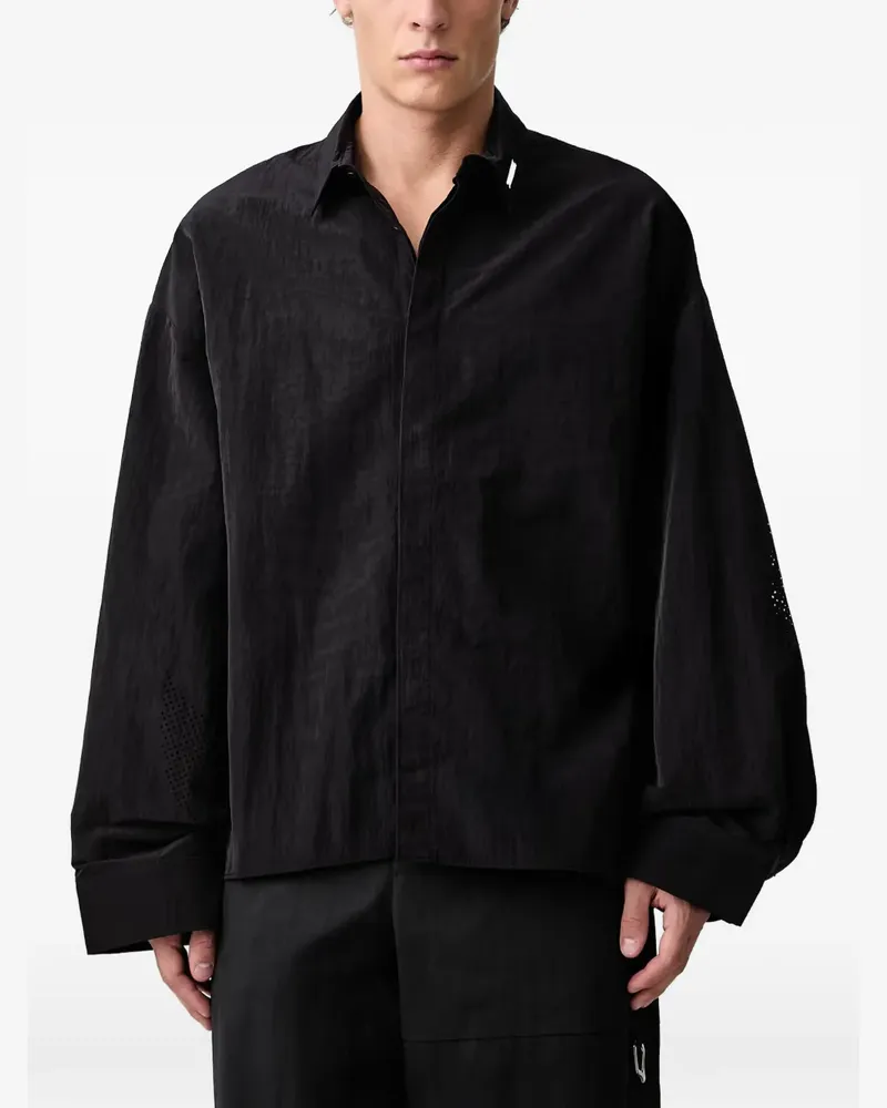 Heliot Emil Vital LS perforated-detail shirt - Schwarz Schwarz
