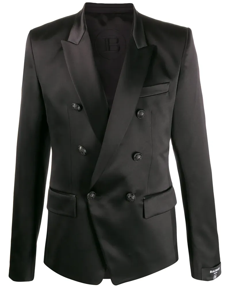 Balmain Doppelreihiges Sakko - Schwarz Schwarz