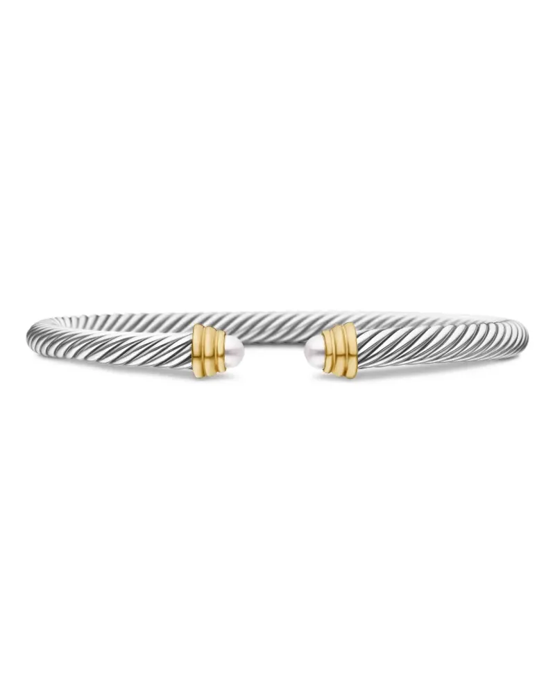 David Yurman 14kt Classic Cable Gelbgold- und Sterlingsilberarmband 5mm Silber