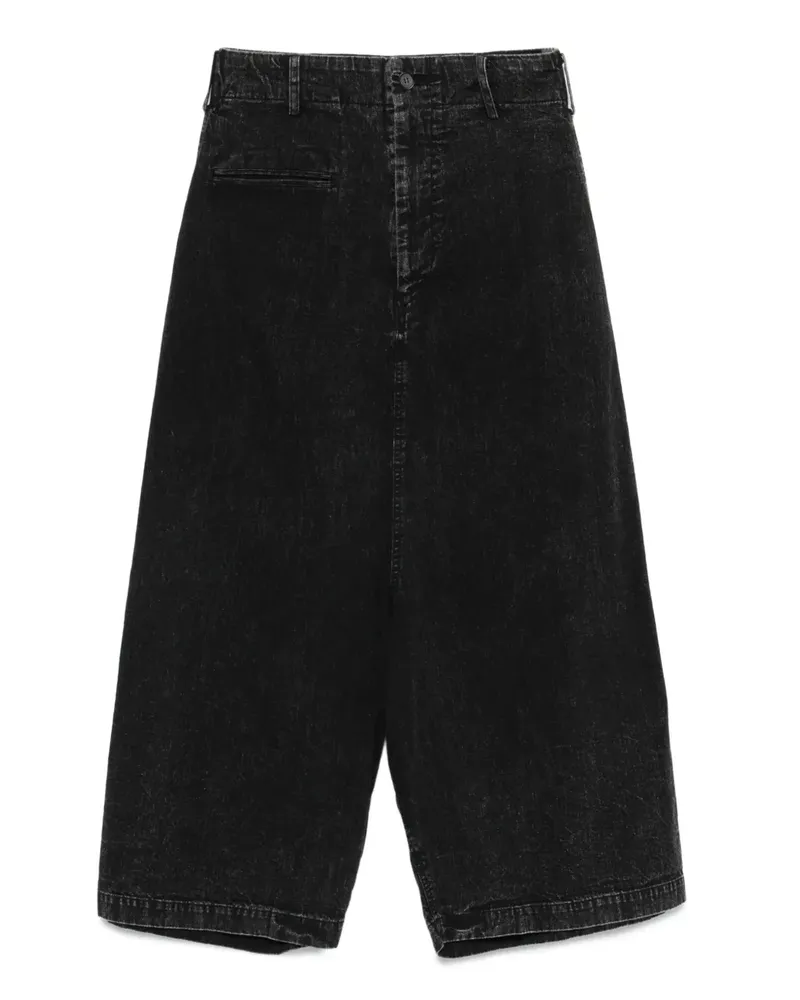 Yohji Yamamoto Jeans mit weitem Bein - Schwarz Schwarz