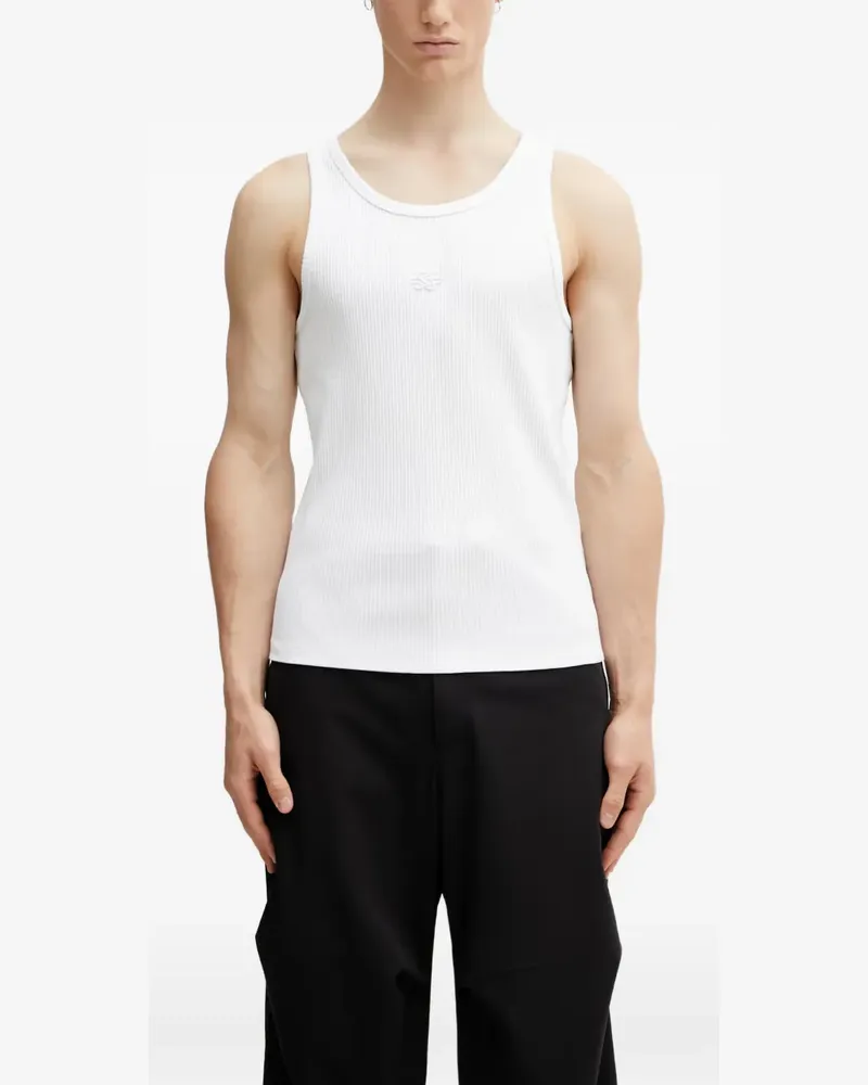 Filling Pieces ribbed-knit logo-embroidered vest - Weiß Weiß