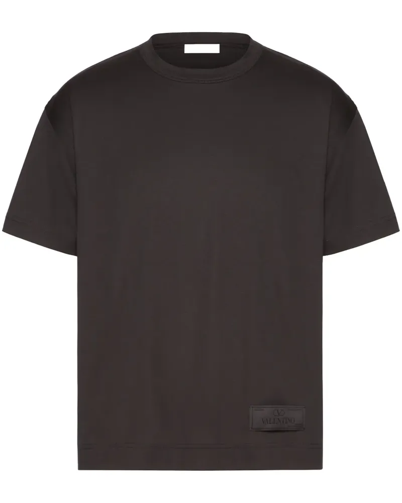 Valentino Garavani T-Shirt mit Logo-Applikation - Grau Grau
