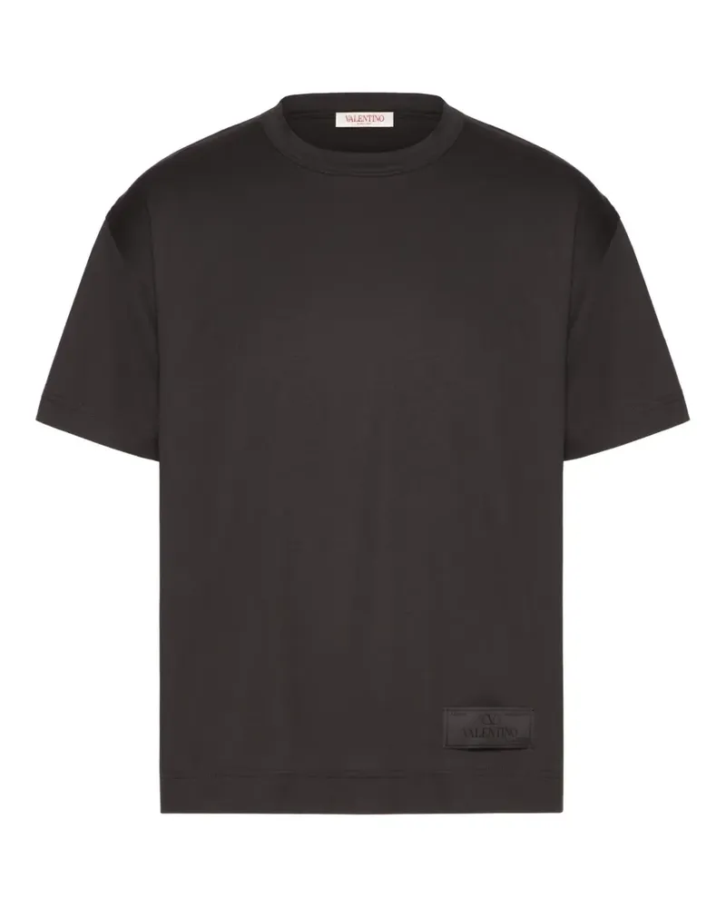 Valentino Garavani T-Shirt mit Logo-Applikation - Grau Grau