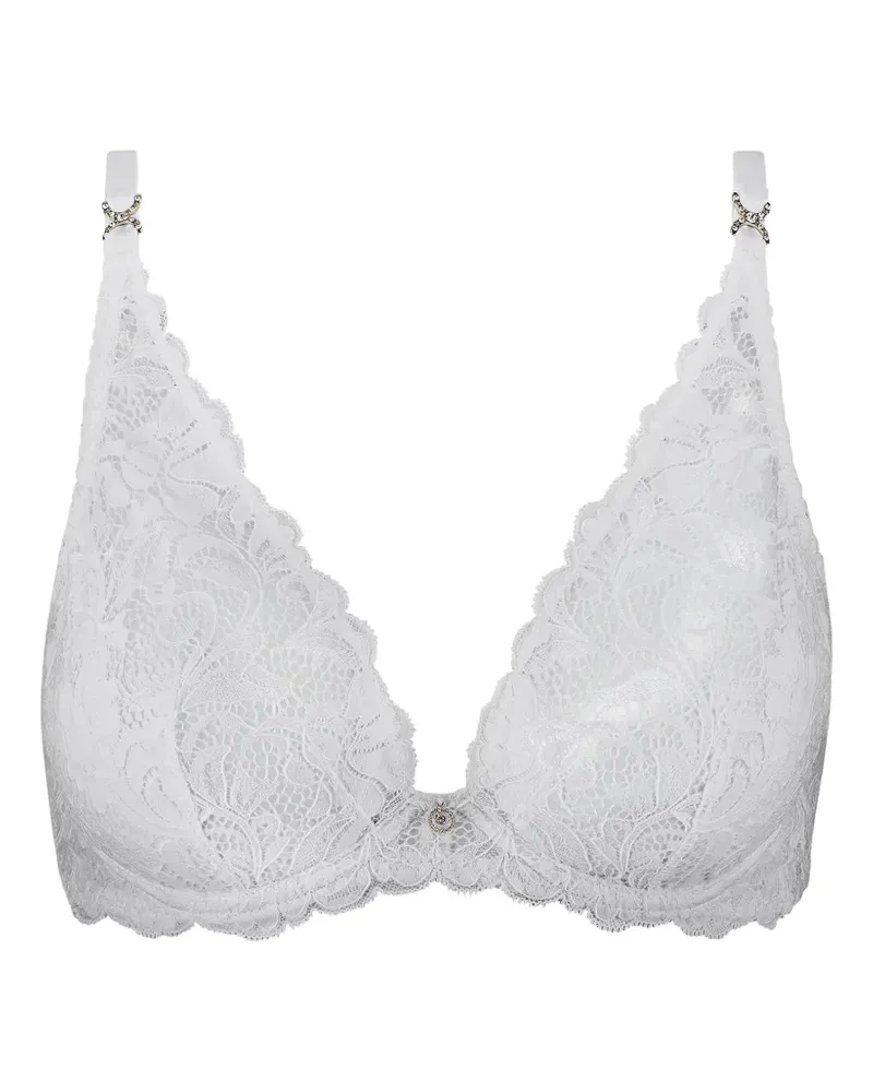 Aubade Mon Bijou Triangel-BH mit Blumenstickerei - Weiß Weiß