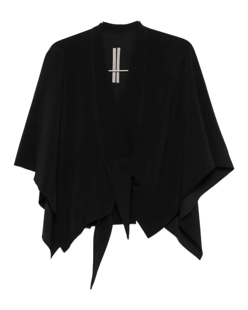 Rick Owens knotted-waist V-neck blouse - Schwarz Schwarz