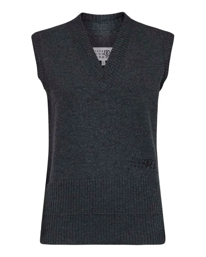Maison Margiela embroidered sleeveless vest - Grau Grau