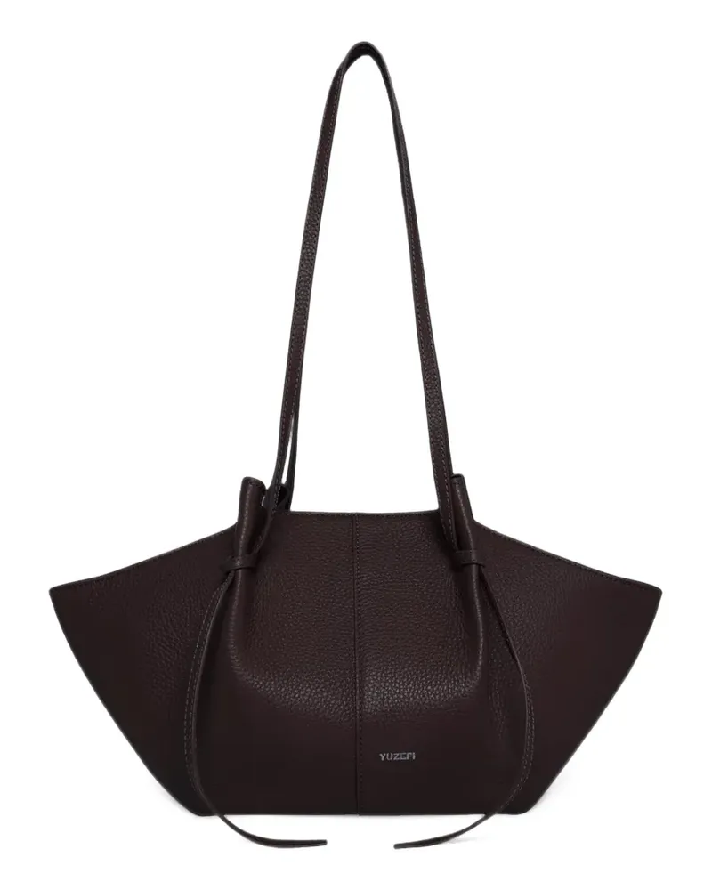 YUZEFI Mochi pebble-grain leather tote bag - Violett Violett