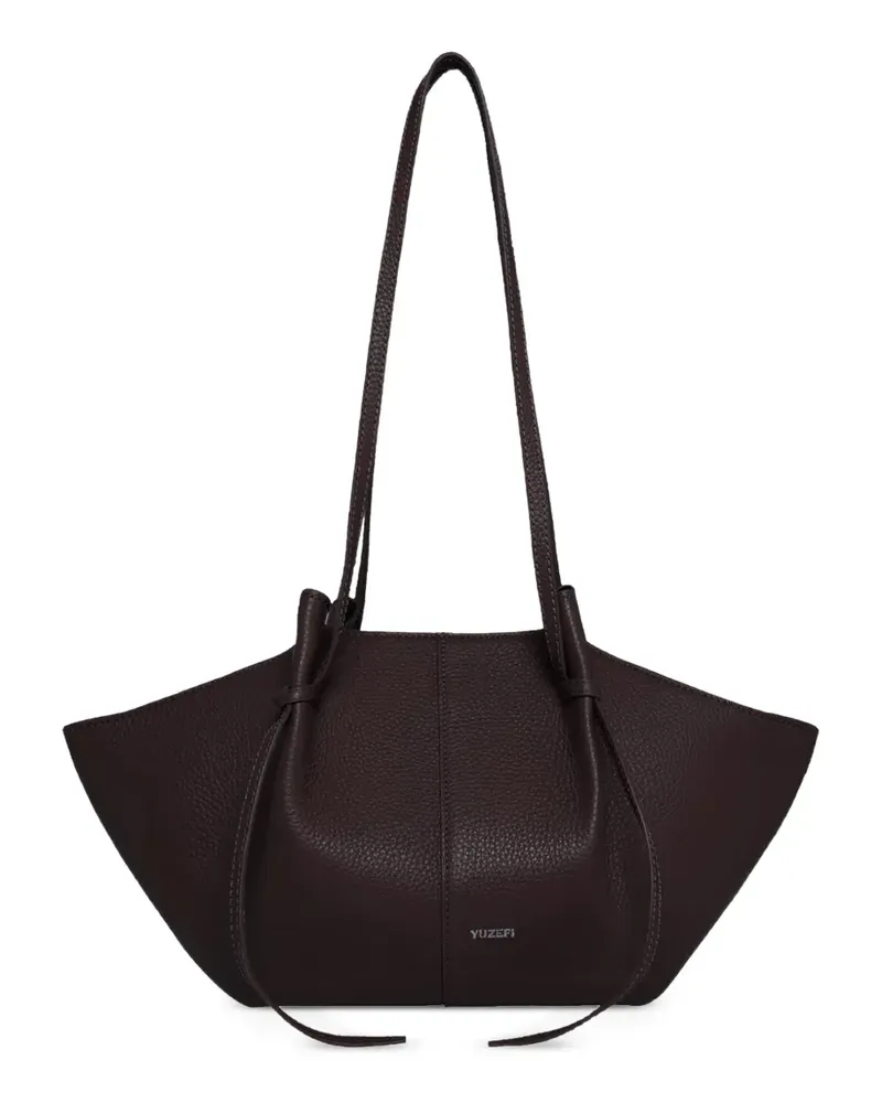 YUZEFI Mochi Tote Bag aus gekörntem Leder - Violett Violett