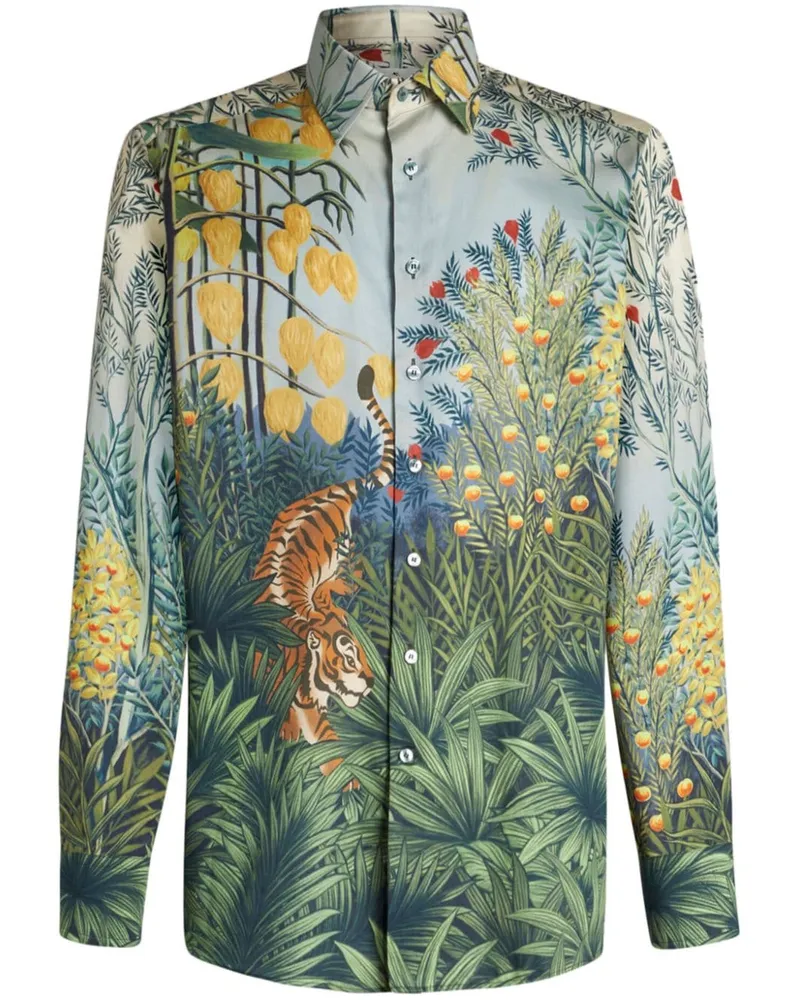 Etro Hemd mit Print - Grün Grün